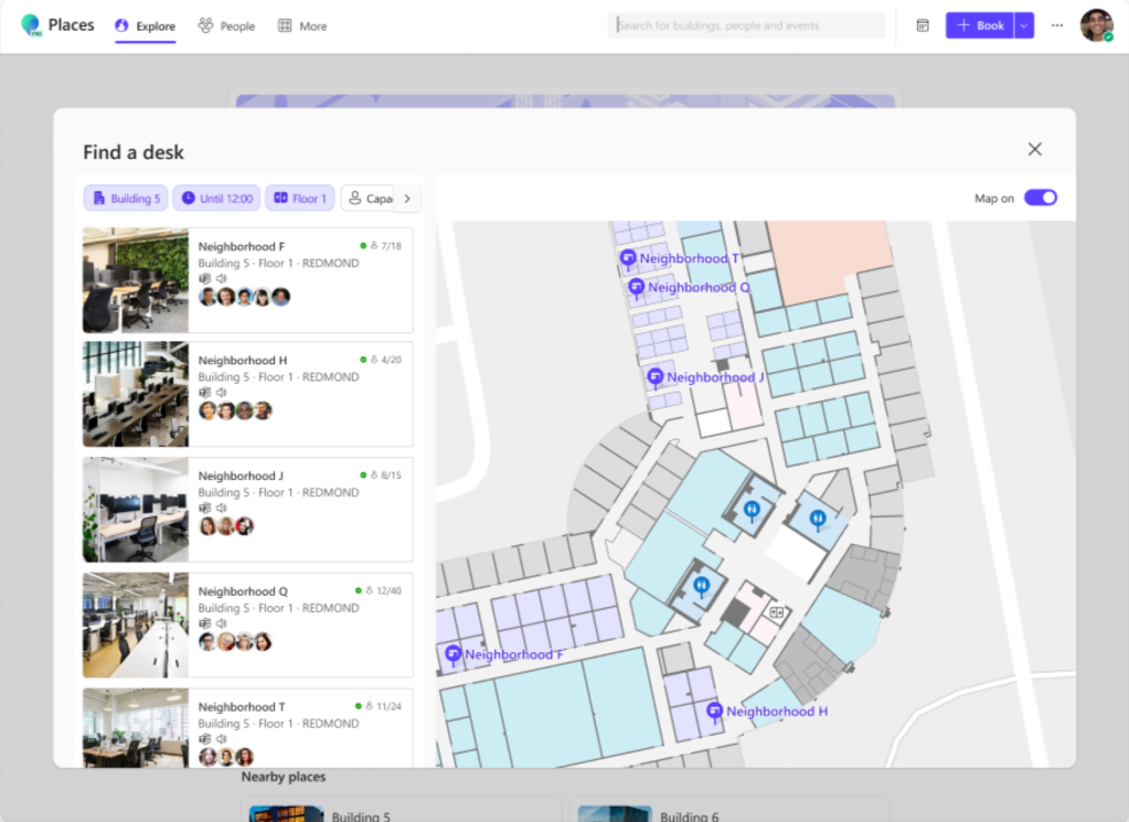 Microsoft Places office map